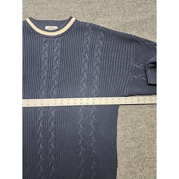 Vintage 90s Dockers cable knit Heavy cotton sweater Mens Size L - Picture 3 of 7